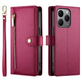 Nine Card-slot Zipper Wallet Bag Leather Phone Case